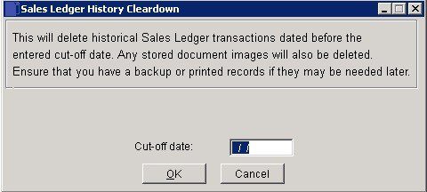 Sales Ledger - History Cleardown