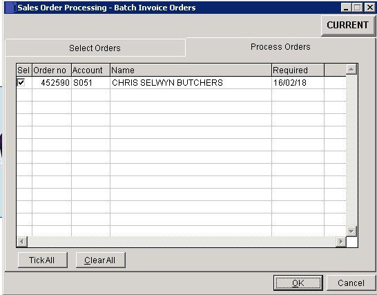 SOP - Batch Invoice Customer Orders