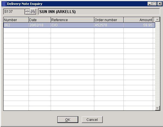 SOP - Delivery Note Enquiry