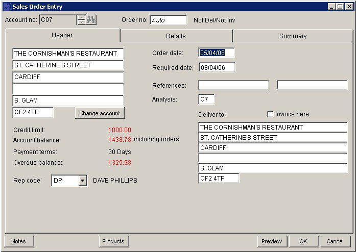 SOP - Enter Sales Orders