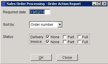 SOP - Orders By Customer Required Date (Action) Report