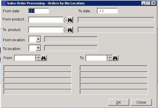 SOP - Orders By Product Or Bin Location Report