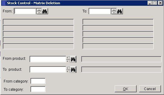 Stock - Delete Price Matrix Information