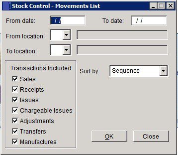 Stock - Movements List