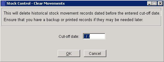 Stock - Cleardown Movements History