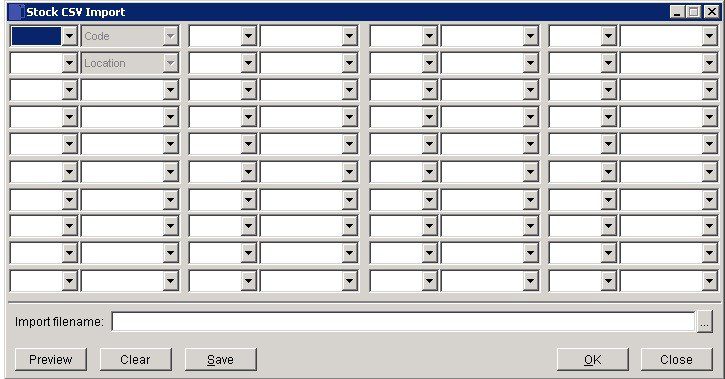 Stock - CSV Import Records