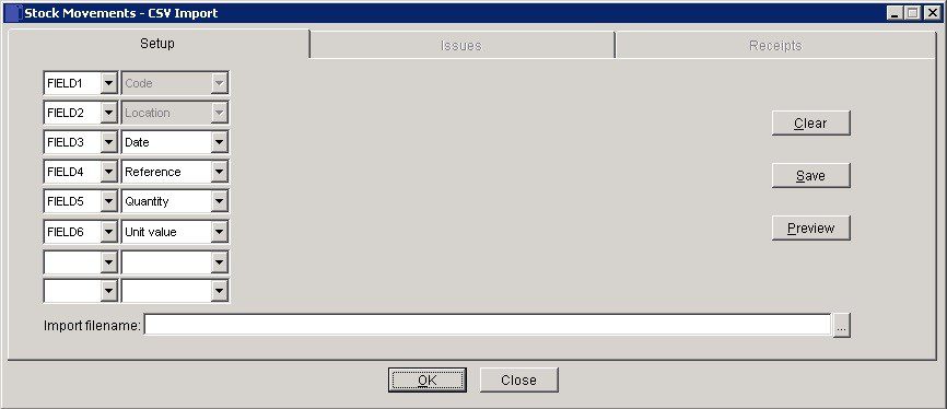 Stock - Movements CSV Import