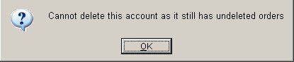 Warning - Delete Ledger Account With Orders Still Live