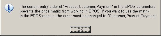 Warning - EPOS Price Matrix