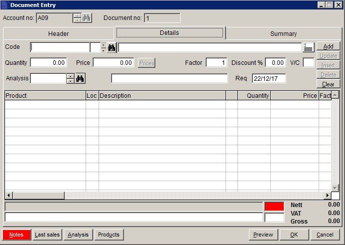 Sales Ledger - Create Sales Documents