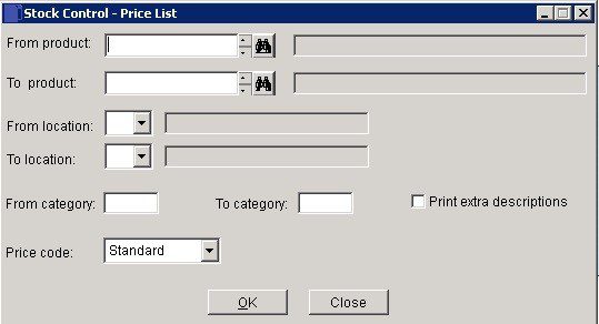 Stock - Price List