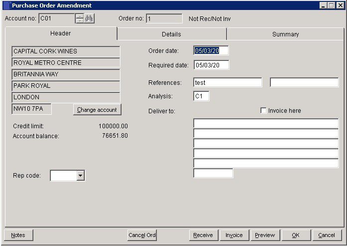 POP - Amend Purchase Orders