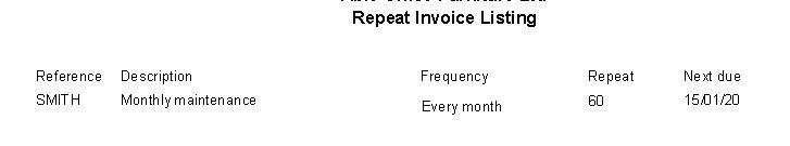 Sales Ledger - Repeat Invoices