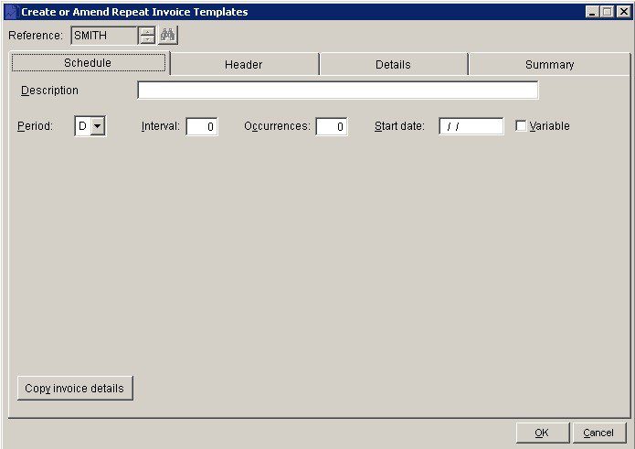 Sales Ledger - Repeat Invoices