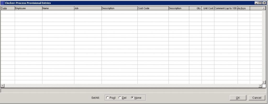 DClocker - Process Provisional Entries