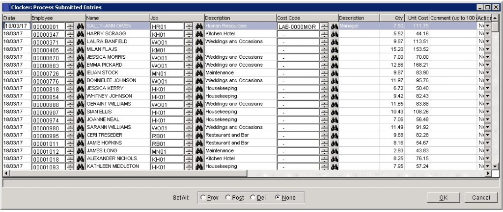 DClocker - Process Submitted Entries