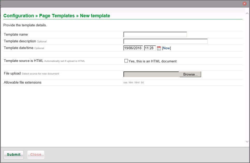 Config - Page Template And Components