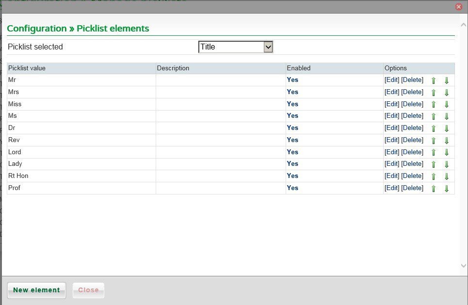 Config - Picklists and Groups