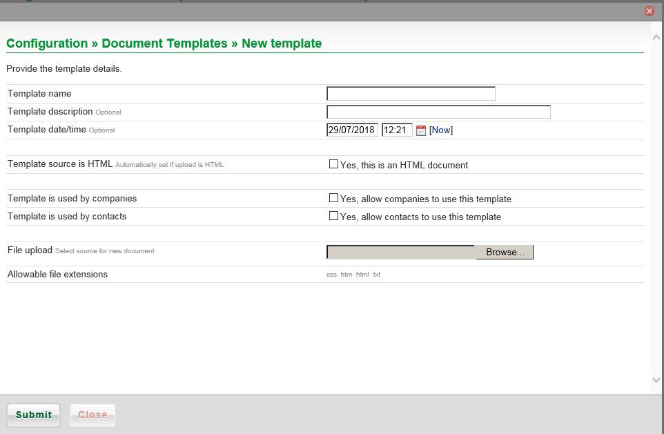 Config - Document Templates