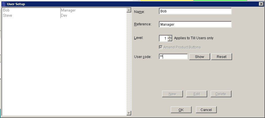 DTill - Manager Menu