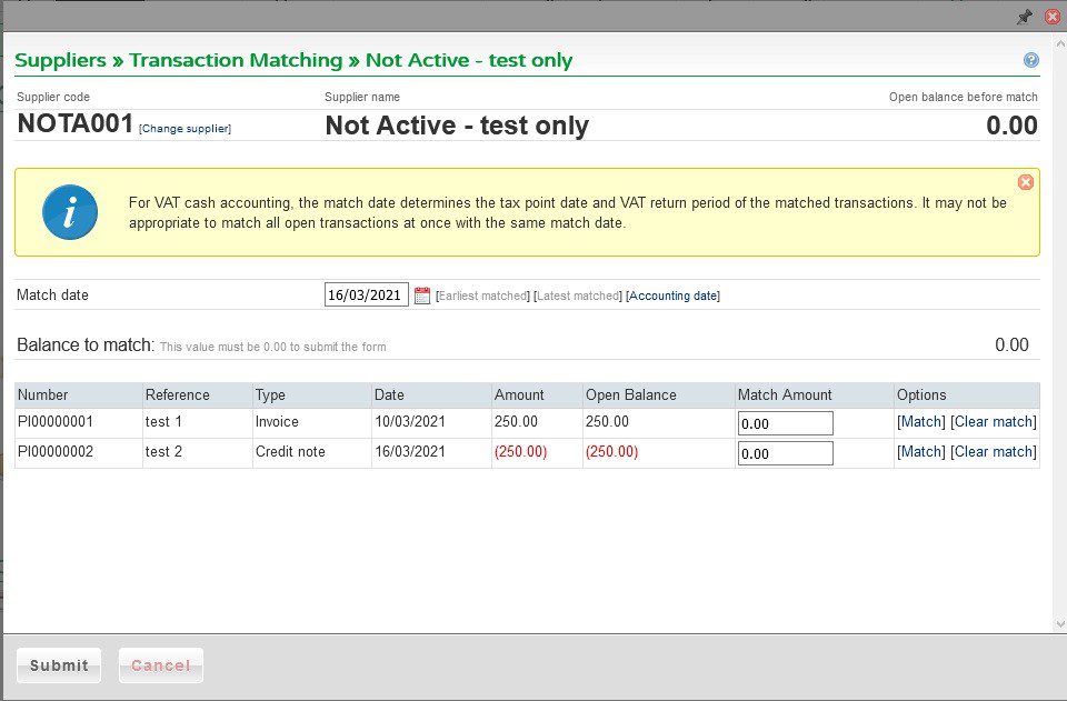 Purchase Ledger Matching