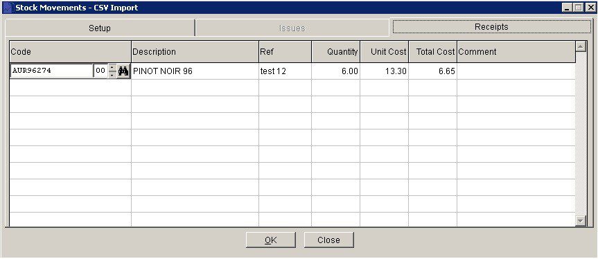 Stock - Movements CSV Import