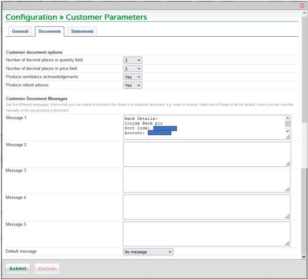 Set Customer Parameters