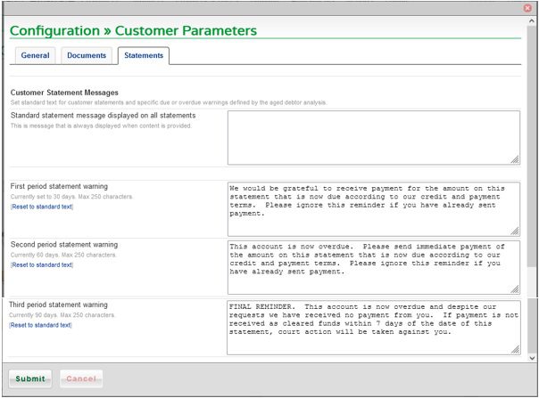 Set Customer Parameters