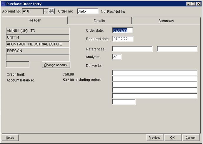 POP - Enter Purchase Orders