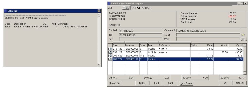 Sales Ledger - Account Enquiry